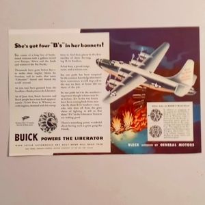 1945 WWII Advertisement Liberator Bomber Buick Engine